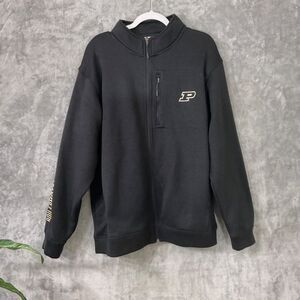 Champion Purdue Boilermakers Full Zip Jacket men’s size L Black embroidered logo